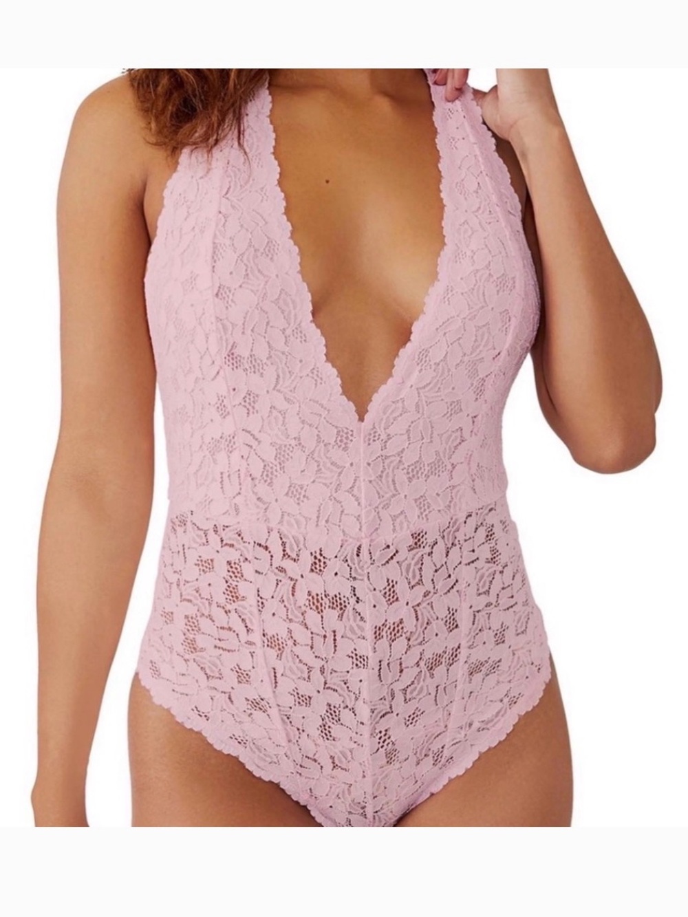 Free People Intimates🎀Soft Pink Lace Bodysuit🎀NWOT🎀SZ M🎀Absolutely Gorgeous🎀